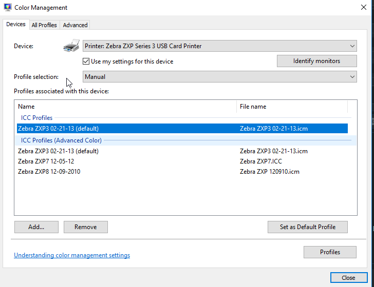 Zebra Card Printers: Color on the Card Is Different from the Color