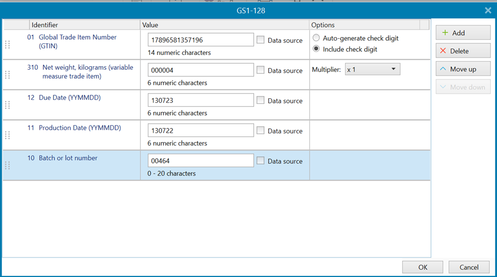 glico様　　オーダーページ Creating a GS1-128 Code in Zebra Designer 3
