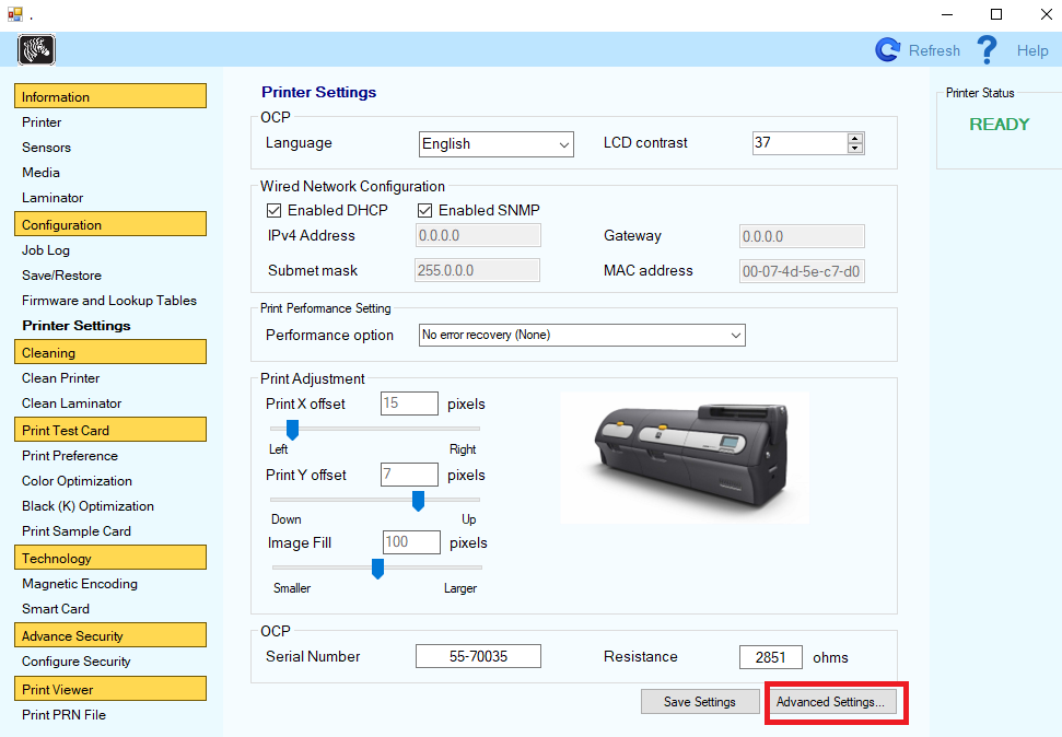 Calibrate Ribbon Sensor on a ZXP Series 7