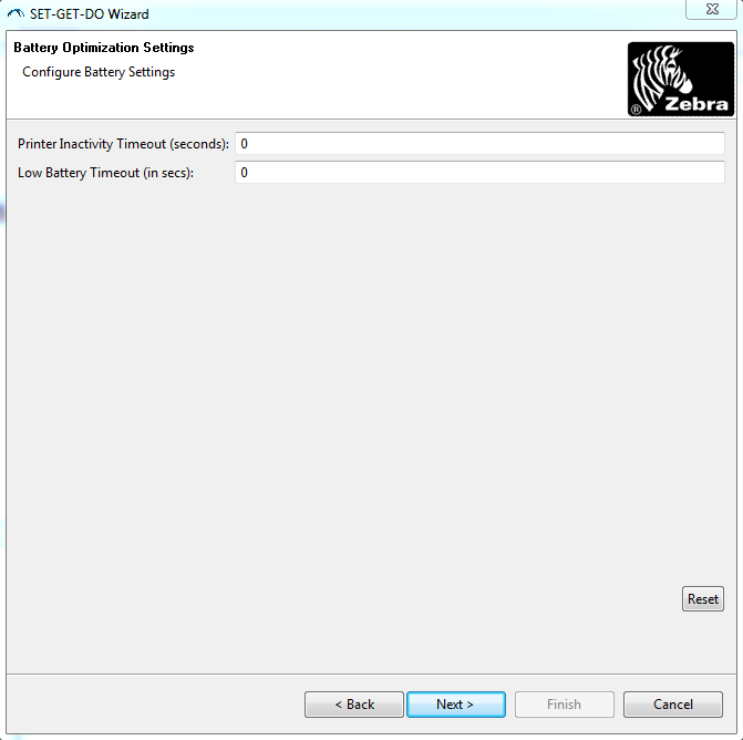 Setting the Inactivity Timeout on Mobile Printers