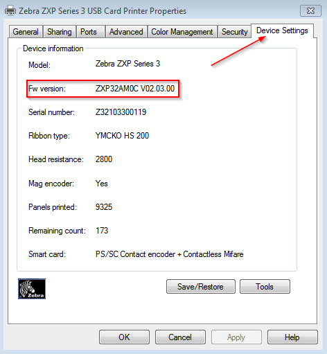 Checking Driver and Firmware Version for Zebra Card Printers