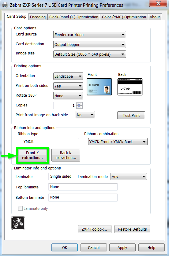 ZXP7 Card Printer Barcodes Fail to Scan Due to K Panel Monochrome