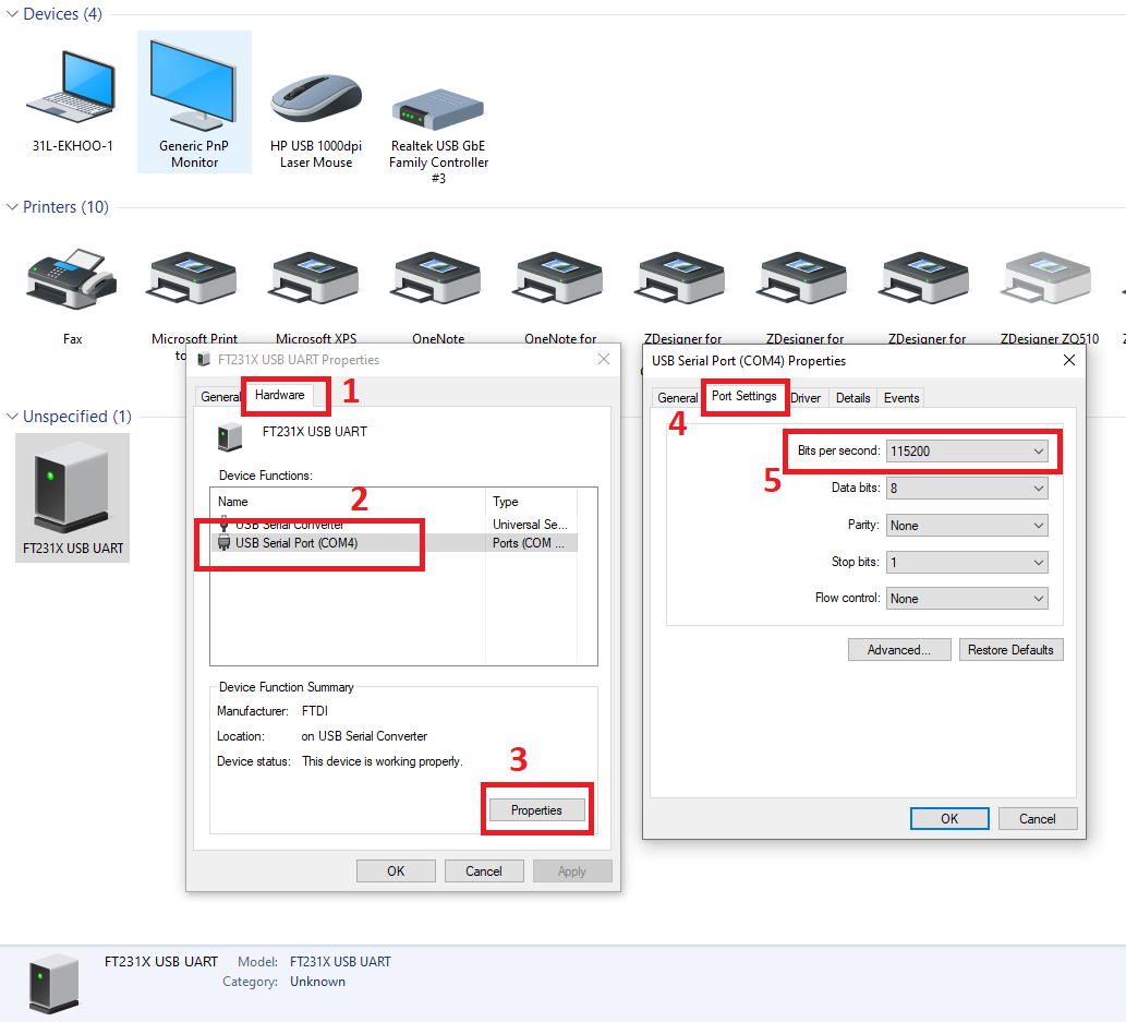 Setup ZQ5XX With Battery Eliminator Vehicle Cradle to Print from