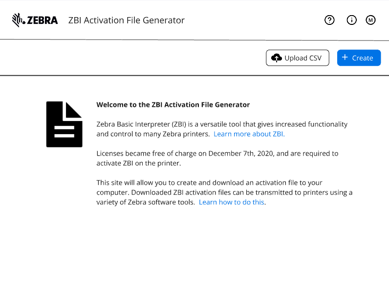 Activating ZBI (Zebra Basic Interpreter)
