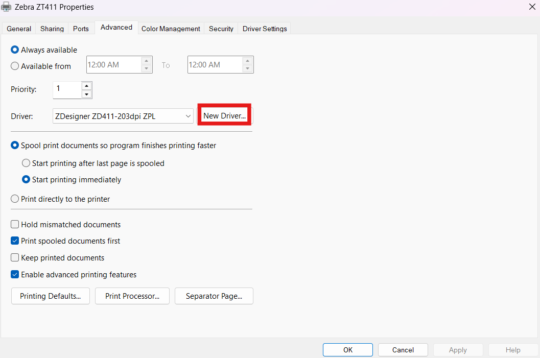 Print Width Limitation for Zebra Printer Driver