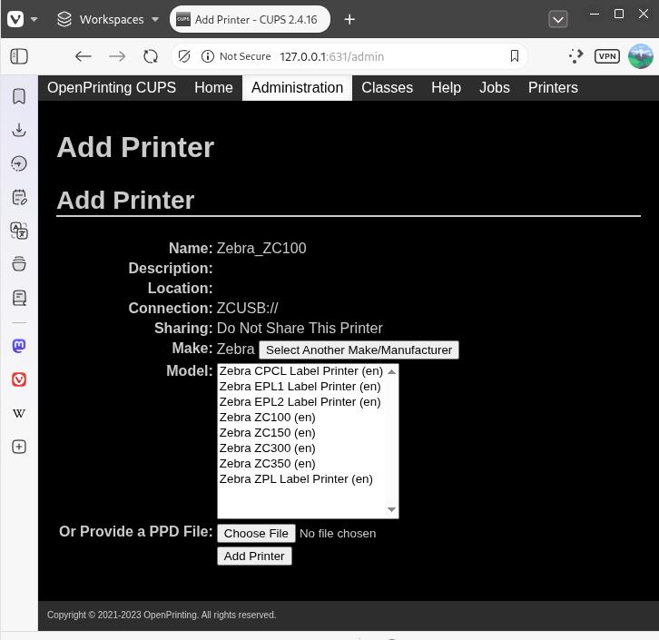 ZC Series Card Printer Driver Installation on Linux